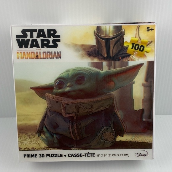 Star Wars Mandalorian 3D Puzzle Baby Yoda 100 pieces 9X12 inches Ages 5+ - Picture 1 of 7